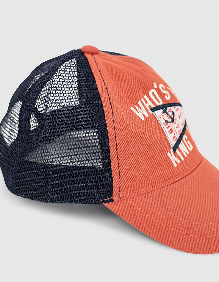 Casquette corail et navy forme baseball garçon -6