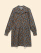 Robe bleue imprim&eacute; fleurs baroques I.Code-6
