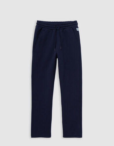 Navy bi-material joggpants for boys - IKKS