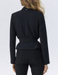 Veste tailleur courte noire forme cache-cœur Femme-3