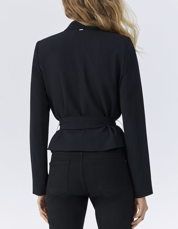 Women’s black short wrapover suit jacket - IKKS