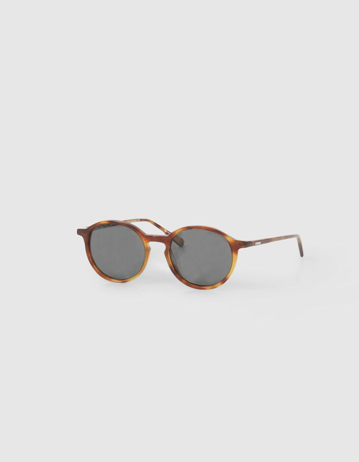 Lunettes solaires mixte écaille miel-1