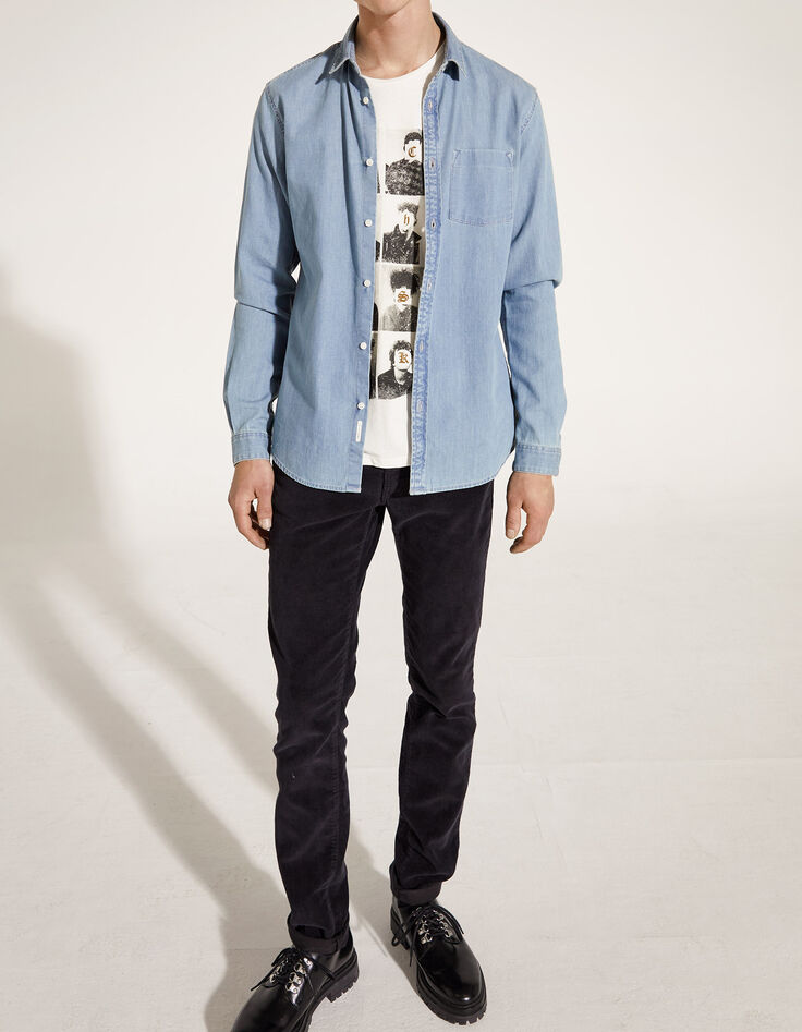 Steingraues REGULAR-Herrenjeanshemd-5