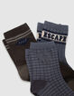 Boys’ khaki and grey blue socks-6