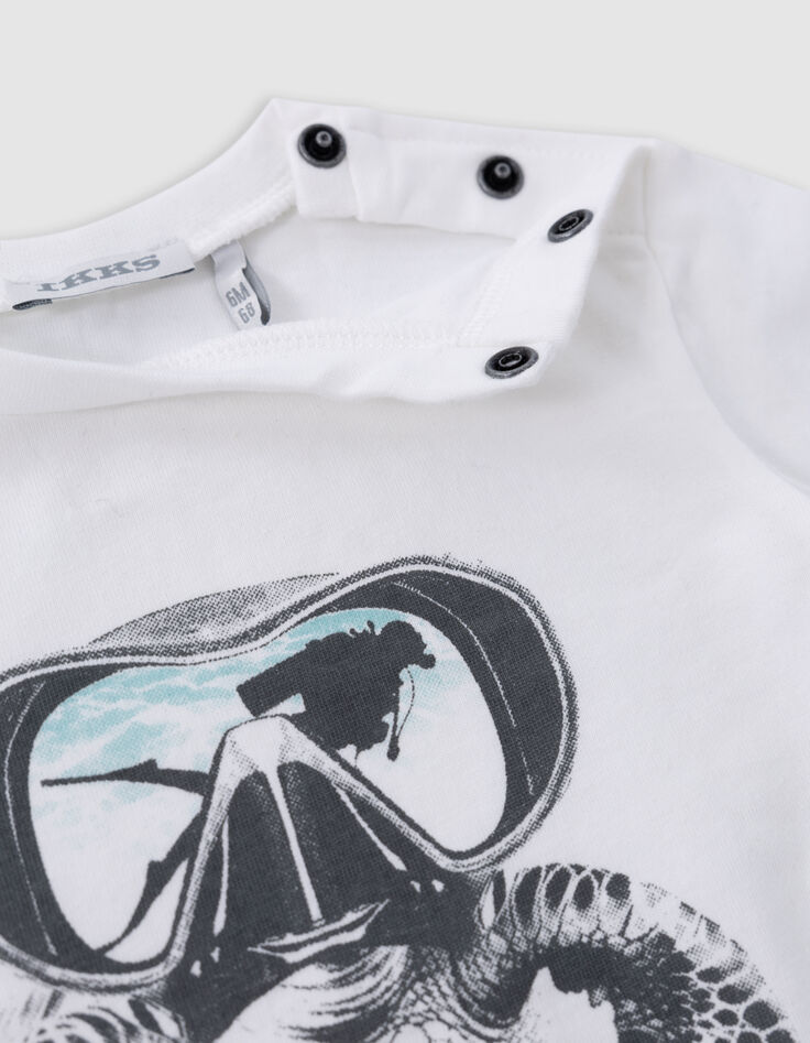 Set blaue Bermuda und weißes T-Shirt, Babyjungen-9