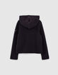 Zwart vest honingraattricot bikerstijl meisjes -3