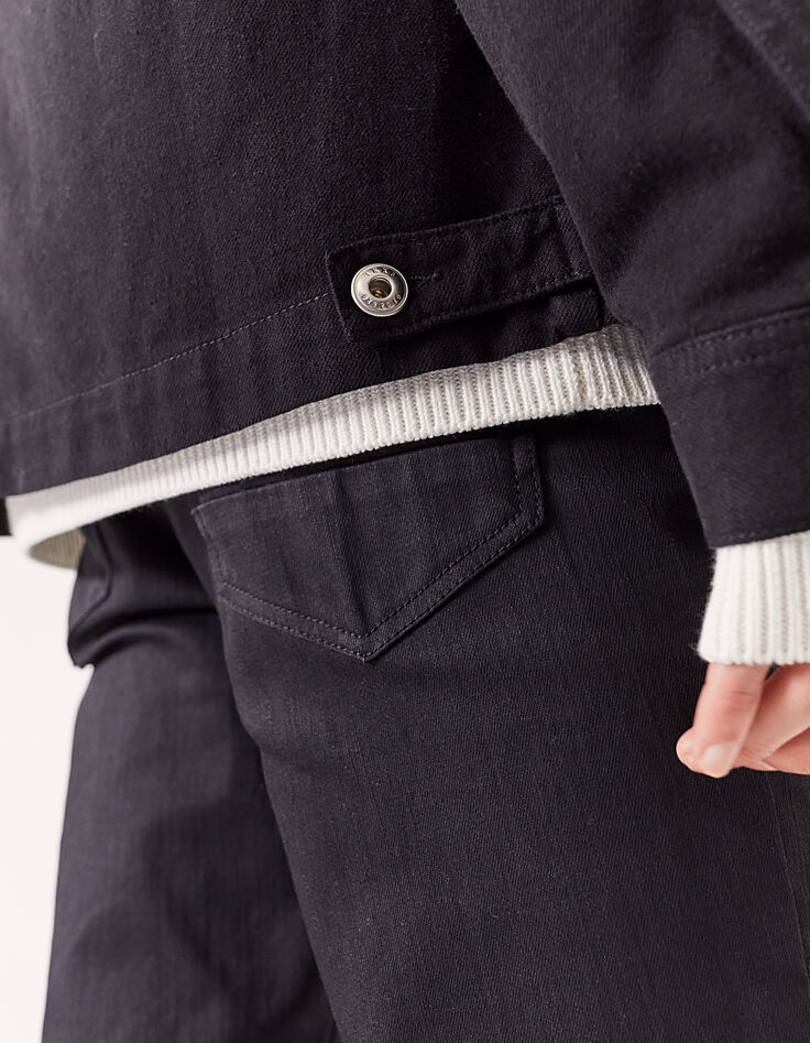 Veste workwear en jean noir coton et chanvre Homme-4
