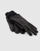 Schwarze Herrenlederhandschuhe mit Rippb&uuml;ndchen-2