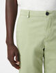 Men's green slim-fit chino shorts-4
