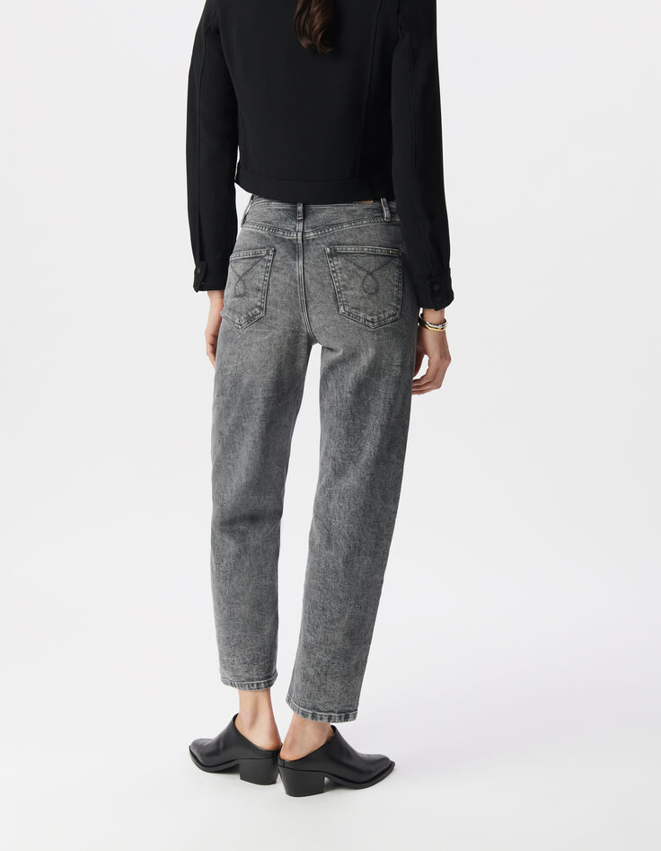 Vaqueros slouchy algodón BCI gris cropped mujer-3