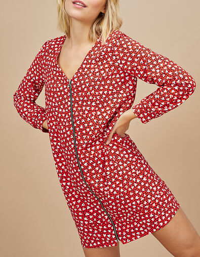 Robe évasée imprimé cœur tachiste I.Code