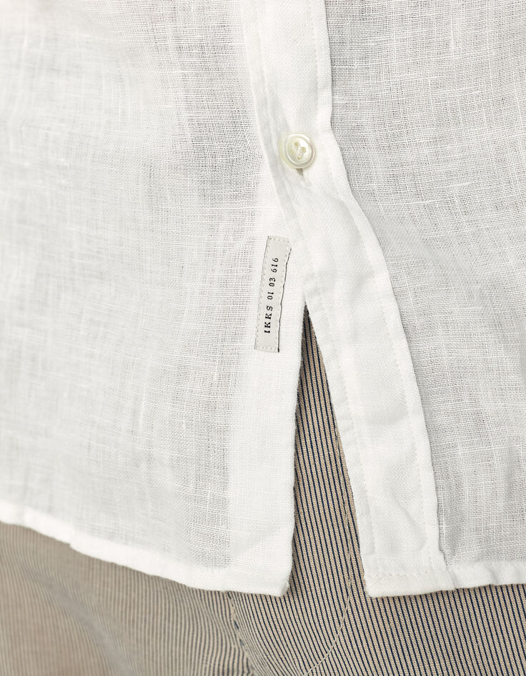 Chemise SLIM blanche en lin Homme-4