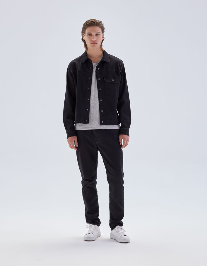 Men’s black Fleece denim REGULAR overshirt