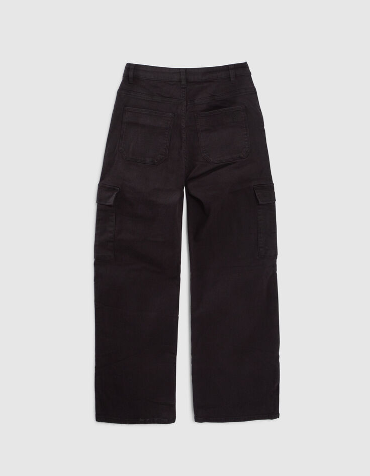 Zwarte BATTLE-broek denim meisjes-3 Zwarte BATTLE-broek denim meisjes-3