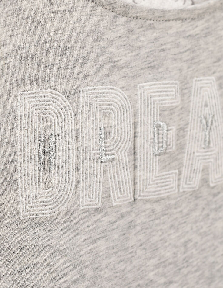 Débardeur gris chiné brodé DREAM HLDYS fille-5