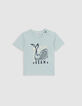 Green organic cotton baby boy whale T-shirt-1