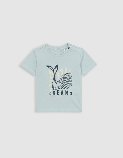 Green organic cotton baby boy whale T-shirt - IKKS