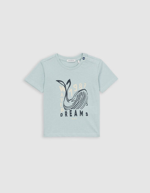 T-shirt vert coton bio baleine bébé garçon - IKKS