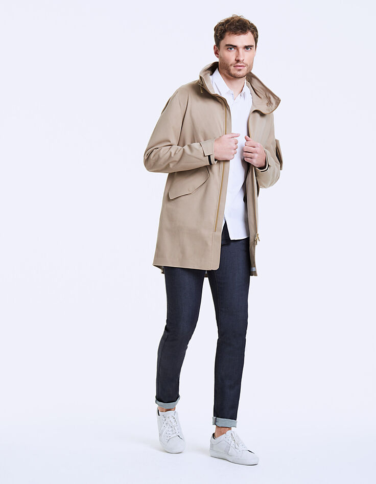 Trench beige en twill Waterproof Homme-6