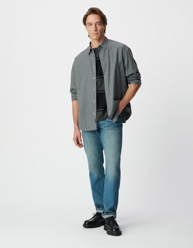 Camisa loose gris franela algodón hombre - IKKS