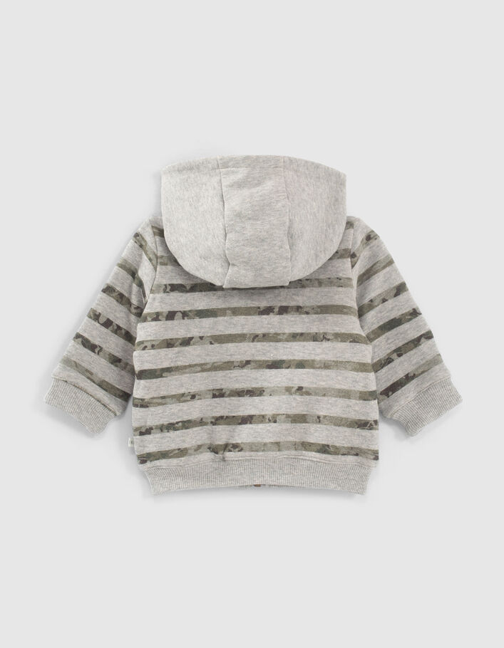 Baby boys’ green and grey reversible cardigan