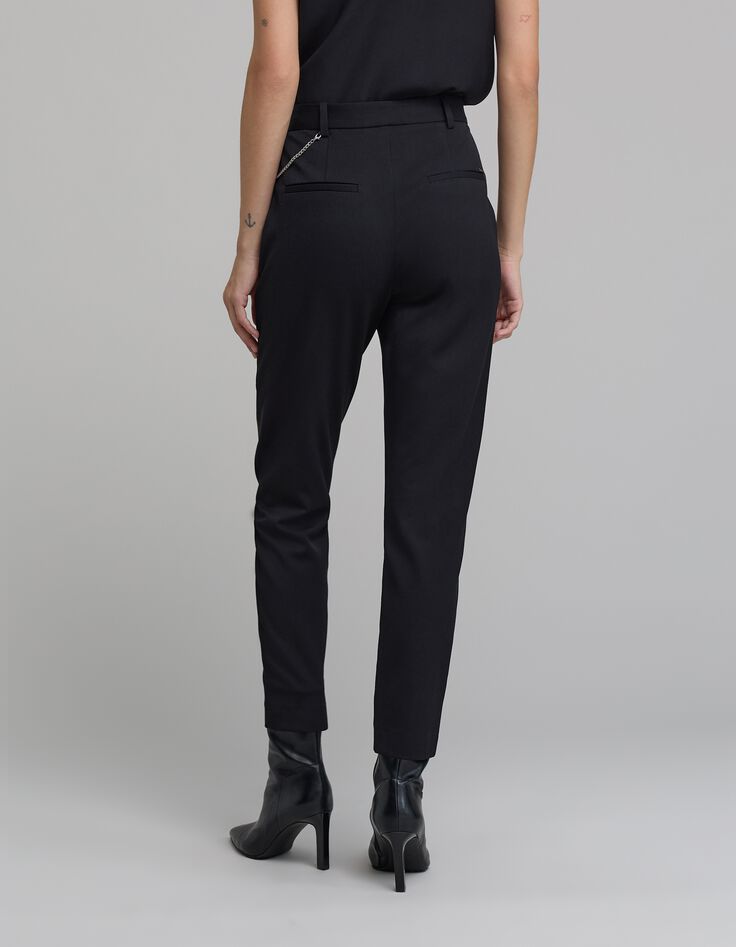 Pantalon cigarette noir cha&icirc;ne amovible Femme-3