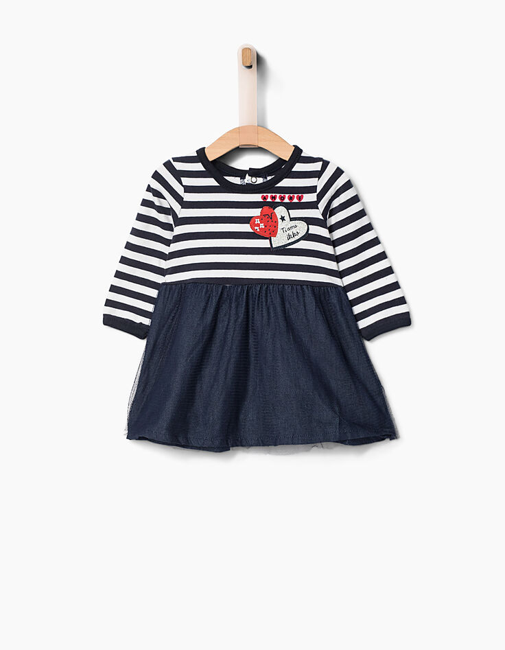 Robe tutu marine et marinière bébé fille-1