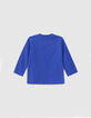Elektrisch blauw T-shirt opdruk leeuw babyjongens-3