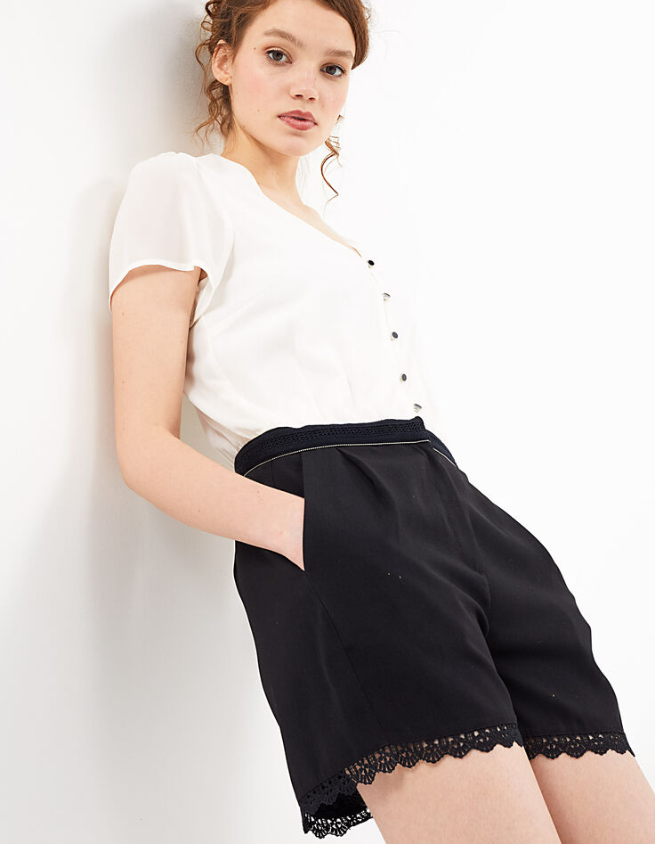 I.Code black playsuit with white top-1