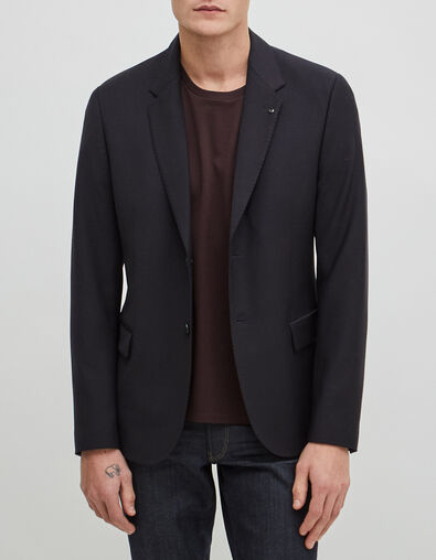 Men’s navy washable flannel suit jacket - IKKS