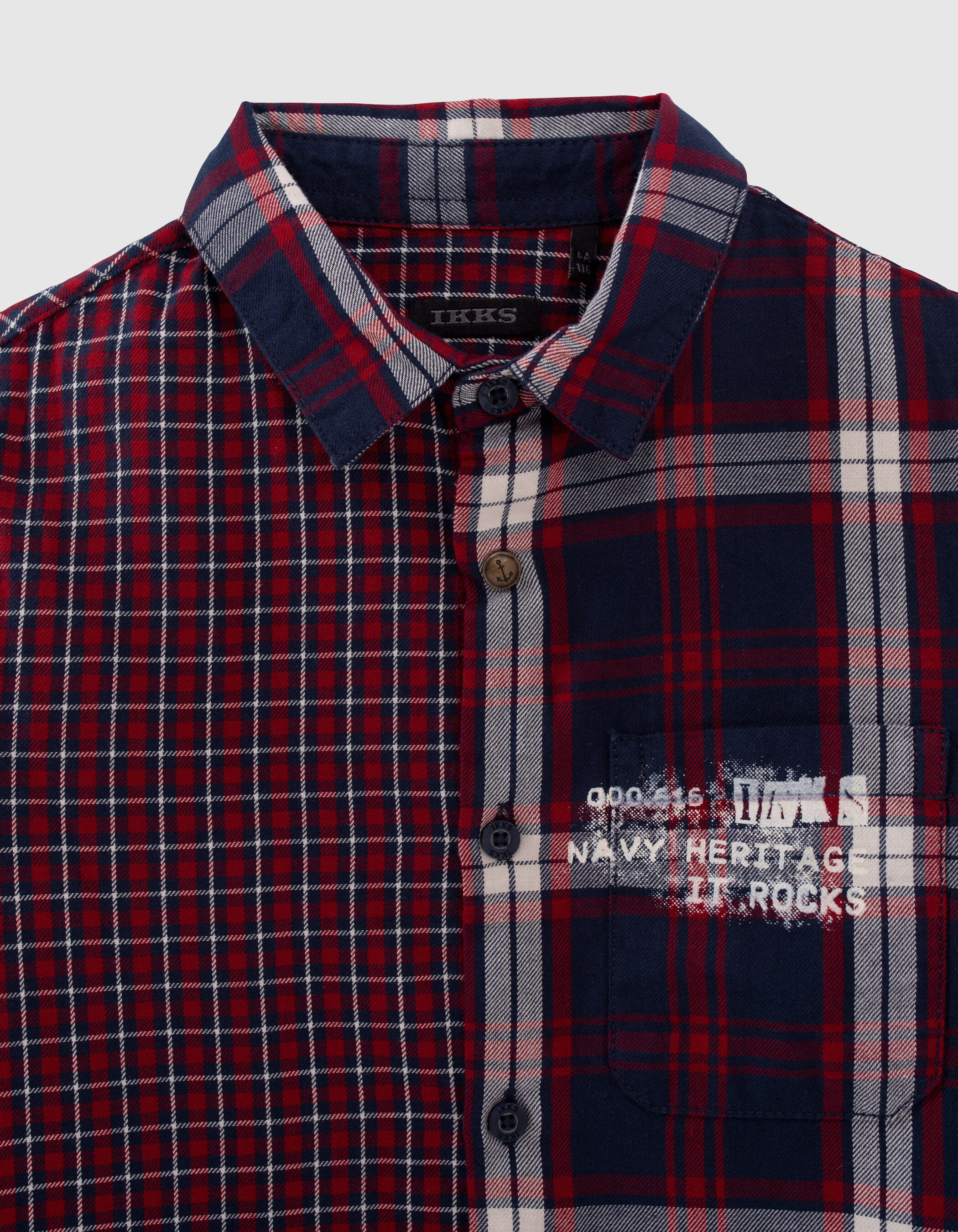 Chemise rouge motif carreaux garcon