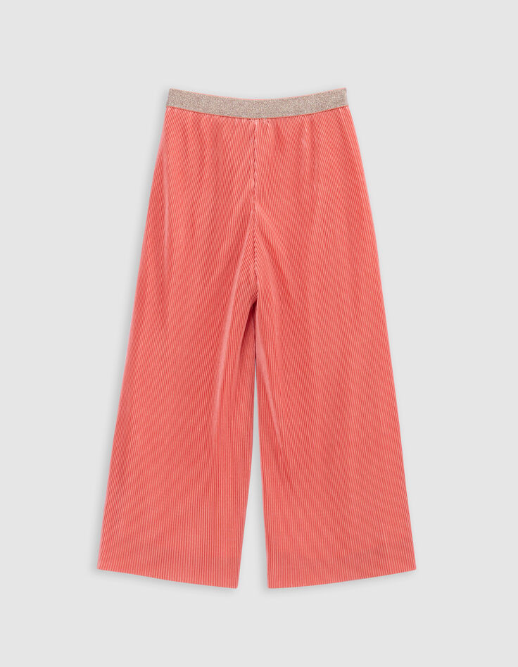 Weite rote Mädchen-Plisseehose mit Gummizug, Glitzer-5