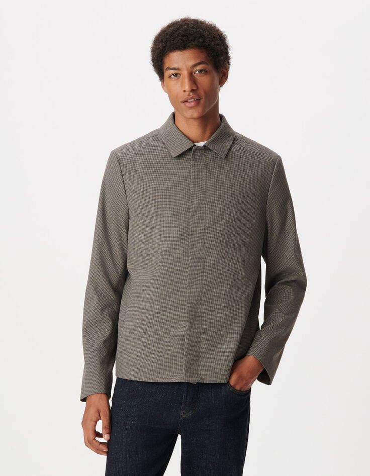 Veste de costume marron motif pied-de-puce Homme-5