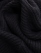 Pull &agrave; capuche noir tricot sans manches I.Code-8