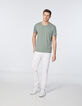 Men’s lime green cotton and hemp round-neck T-shirt-6