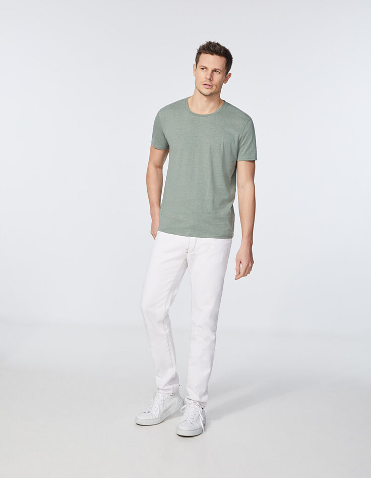Men’s lime green cotton and hemp round-neck T-shirt-6