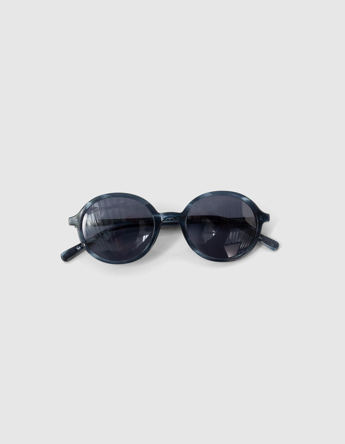Unisex blue crystal marble sunglasses-7