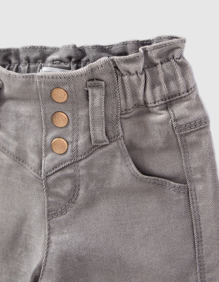 Graue Jeans mit Gummizug für Babymädchen-2 Graue Jeans mit Gummizug für Babymädchen-2