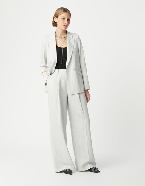 Pantalón de traje gris con lentejuelas para mujer - IKKS