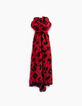 Echarpe mousseuse jacquard animalier rouge femme-4