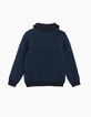 Pull indigo et bleu en tricot à col camionneur garçon -3