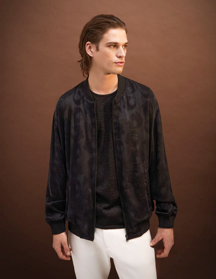 Pure Edition – Men’s black decorative jacquard jacket - IKKS