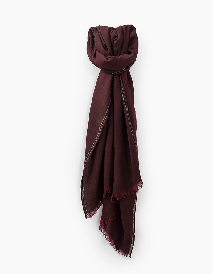 Men's burgundy wool twill scarf