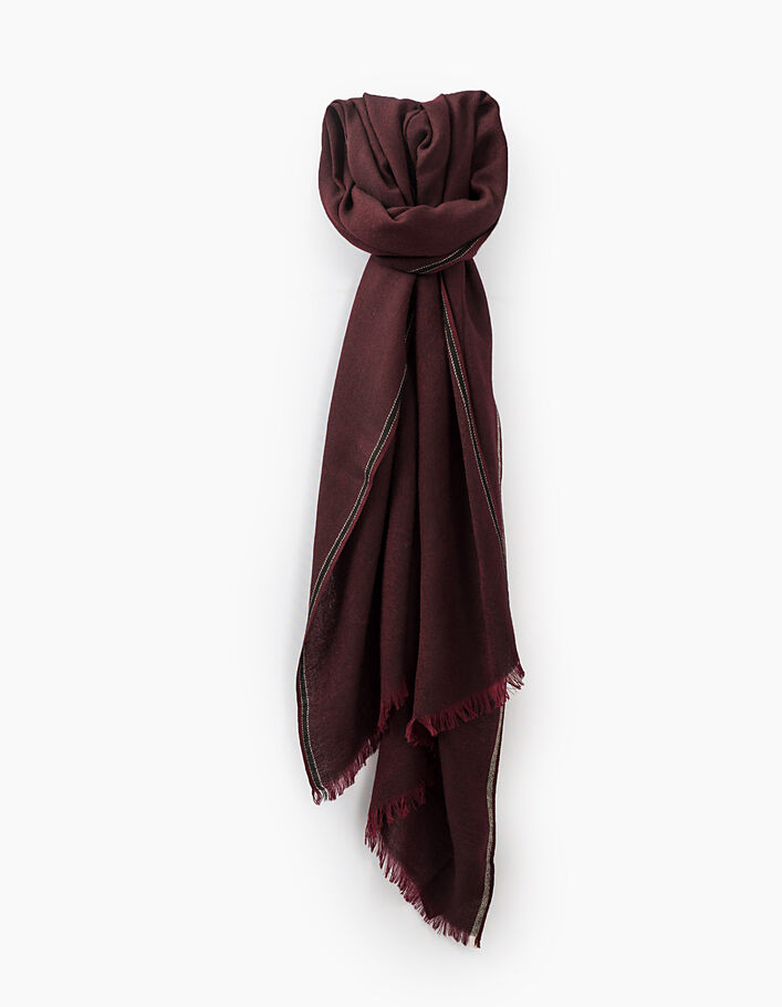 Mancha Banquete en cualquier sitio Bufanda burdeos de twill de lana Hombre