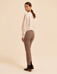 Pantalon de tailleur beige motif pied-de-puce LAURENCE I.Code-5