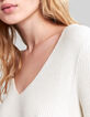 Women’s ecru ribbed knit studded sweater-3