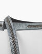 Ceinture en cuir effet argent et clous femme-3