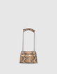 Damen-Tasche THE 1. SEASONALS Gold Leder gesteppt Python S-3