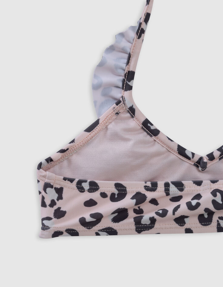 Maillot de bain 2 pièces rose imprimé léopard fille-7