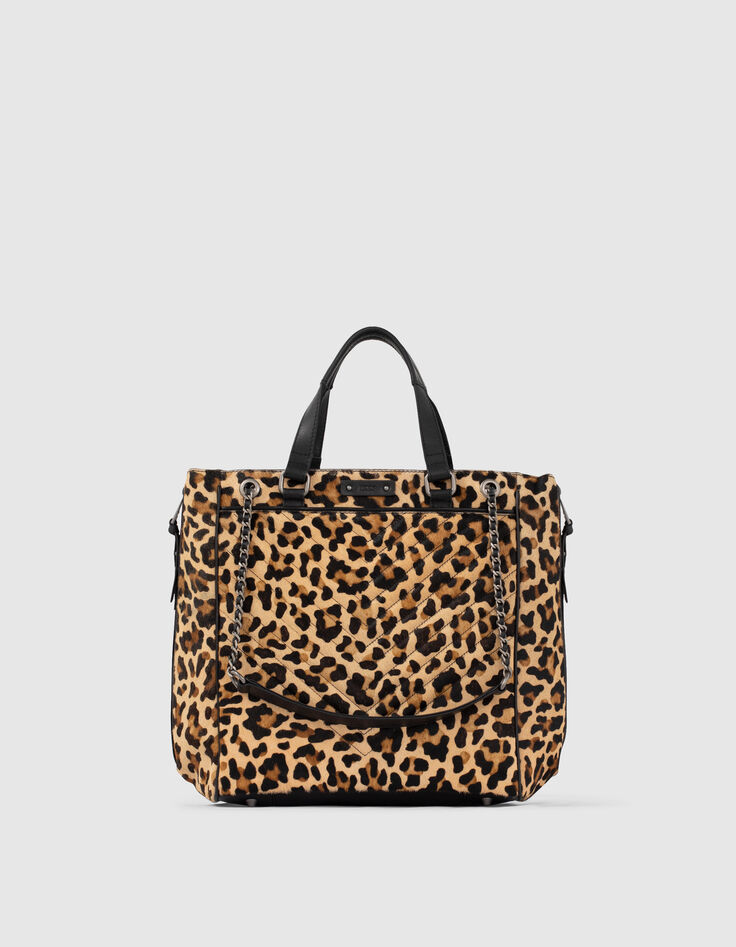 Leren shopper DE 1440 LEOPARD visgraatdoorstikking dames-7